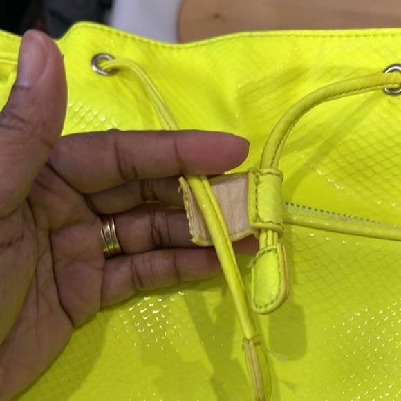 Nine West Bright Lights Python Embossed Backpack/Purse - Yellow - Picture 11 of 11